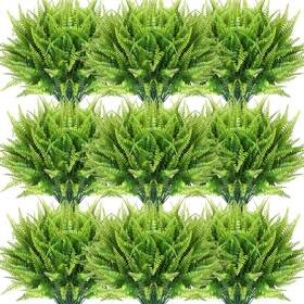 El-janinka-230519 Janinka 40 Pcs Artificial Boston Fern Plants Fake Stems Uv Resist