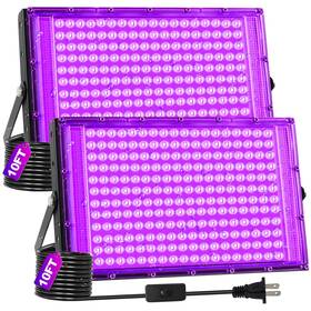 Jm-tj-tgd-uv-200w-2 Jngmair 200w 2 Pack Black Light Ip66 Waterproof With Switch