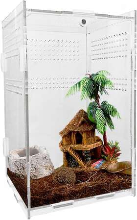 Jobede 445005620694 Acrylic Reptile Terrarium Transparent Tank Habitat Terrariums