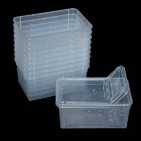 Jj0187 Jobede 10 Pcs Reptile Feeding Boxs Plastic Spider Terrariums Breeding Box Feeder Insec