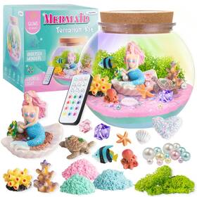 Mnb6898 Joyeemax Mermaid Light-up Terrarium Kit For - Led Night Light Birthday Gift Girls