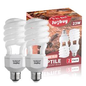 Ju-uvb15-2 Jugbuy Uvb Reptile Light Bulb 15.0 23w Uv Spiral Compact Florescent Terrariu