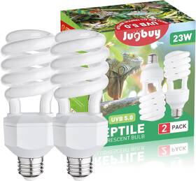 Ju-uvb5-2 Jugbuy Uvb Reptile Light Bulb 5.0 23w Uv Spiral Compact Florescent Uvb5.0 White