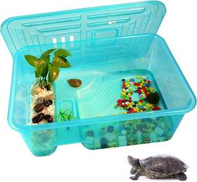 Kathson 445010716788 Turtle Tank Aquarium Habitat Reptile Plastic Terrarium Safe Dur