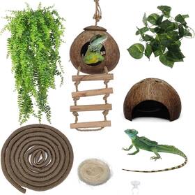 Kathson 711181144581 Leopard Gecko Tank Accessories Reptile Habitat Decor Reptiles Hanging Plants Art