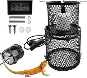 Kathson 744759025364 Retractable Reptile Heat Lamp Guard Anti-scald Mesh Cage