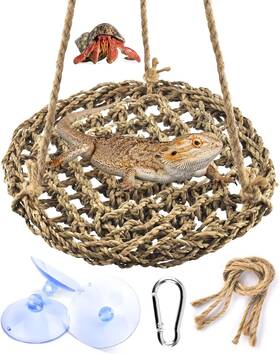 X003vhyybb Katumo Bearded Dragon Hammock Pet Reptile Lounger Hanging Bed Swing Adjustable