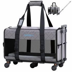 Katziela 850057824216 Pet Carrier Airline Approved - Dog With Wheels Tsa