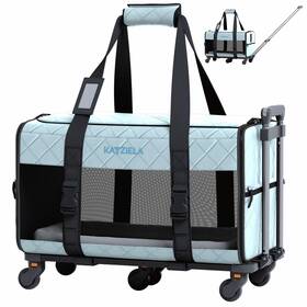 Katziela 850057824223 Pet Carrier Airline Approved - Dog With Wheels Tsa
