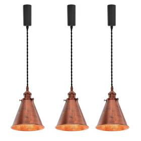 Tb1368r-gdtg-3p Kayyelamp 3pcs Adjusted Corded H-type Cone Shade Rusty Color Track Light 3.2 Feet E26 B