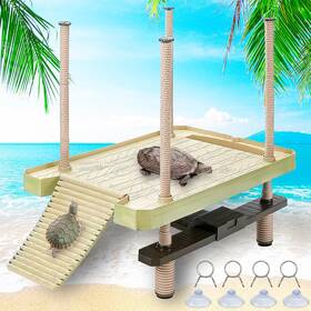 Keedolla 744110323399 Large Turtle Floating Basking Platform With Feeding Area Docks