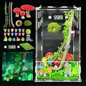Kfpshlqe 029082832194 Jumping Spider Enclosure Diy Insects Habitat Small Reptile Luminous Mushrooms
