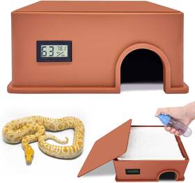 Kfpshlqe 313044113149 Reptile Hide With Humidity Groove And Sensor Humid Hideout For Snakes Small