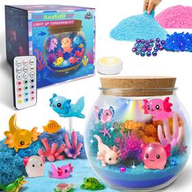 Ax02 Kipwake Axolotl Gift For Girls Boys Diy Glow Jar Toy With Led Cute Night