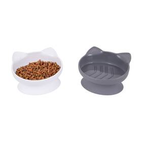 Kitty City 886440785239 Raised Cat Ear Bowls Large Slow Eat 2pk Modern