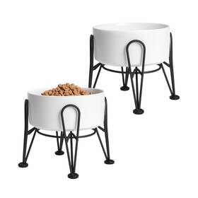 K-rdb-w2 Kitwinney Elevated Dog Bowls Ceramic Raised Bowl Set With Anti-slip And ... Fast Ship