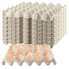 Kohand 709414908581 20 Pcs 30 Count Gray White Egg Cartons 12x12x2inch Paper Pulp Crates Ca
