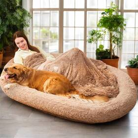 Koi Reigning 198168682920 Plushhaven Deluxe Comfort Lounge Human Dog Bed With Pillow And B