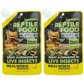Komodo 784369733822 2x Reptile Food Insect Puree Mealworm And Banana Exp 10/27 2.8 Oz B61