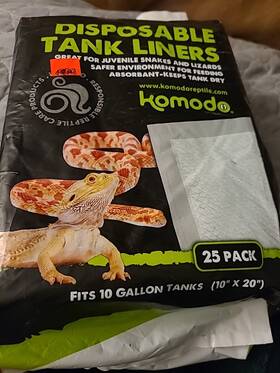 93272 Komodo Reptile Repti-pads Disposable Tank Liners 10x20 Inch 25 Count