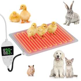15.7x19.7in Kweetle Us-s313346 Chicken Heating Pad With Digital Thermostat And Timer 16 Inch X 20 Gray