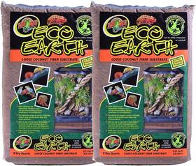 Laboratories 313049632676 Eco Earth Coconut Fiber Substrate 8 Quart 2-pack Natural Reptile Bedding