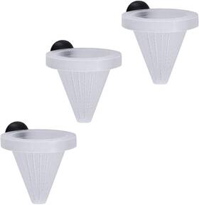 Gms213 Labriciyon 3pcs White Fish Feeder Feeding Cup Funnel Cone Shaped Reusable Plasti