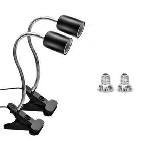 Rhl0000 Lcckyeng Reptile Heat Lamp With Flexible Gooseneck Stands 2 Lamps 360 Rota