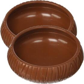 107208-2pk-phil Lees Pet Products Mealworm Dish 2 Pack Brown