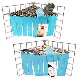 Leftstarer 661918925047 2 Pieces Guinea Pig Hideout Rat Corner Hideaway Peekaboo Toys Cage Accessorie