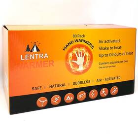 Lentra 305393435393 Hot Hand Warmers - 80 Count 10 Hours Long Lasting Air Activated Heat Packs