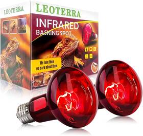Leoterra 744759104502 2-pack 50w Infrared Heat Lamp Red Night Light Bulbs For Reptile Terrariums
