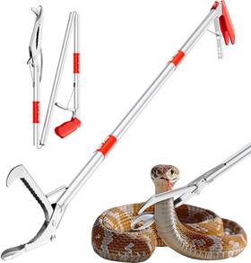 Sg-50 Likorlove 50 Inch Collapsible Snake Grabber Tool Stainless Steel Reptile Handling Silver