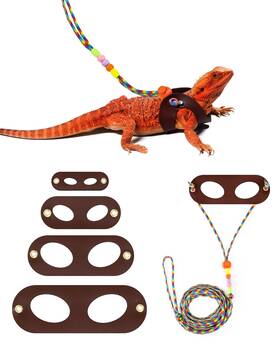 Likzinwa 793227180005 Bearded Dragon Lizard Leash Harness 4 Size Pack Adjustable Small Animal Harne