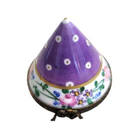 Ch11m116 Limoges Boutique Fine French Porcelain Purple Cone Tent Pill