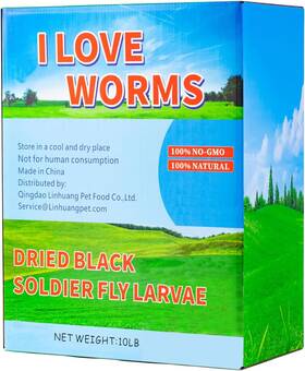 Linhuang-pet 313026281224 I Love Worms Dried Black Soldier Fly Larvae 10lb 100% Natural Non-gmo Treat