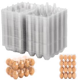 Lu001 Lixavaer Egg Cartons 100 Packs Plastic 3x4 Grids Clear Cheap Bulk For 12