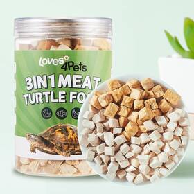 Loves4pets 313094041096 Turtle Food - 3 In 1 Freeze-dried Meat Chicken Duck And Salmon Natural Treats