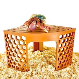 B5-j21y-zwc2 Lucky Critter Hermit Crab Climbing Toy Corner Stand Cave Tank Decor Hide Plat