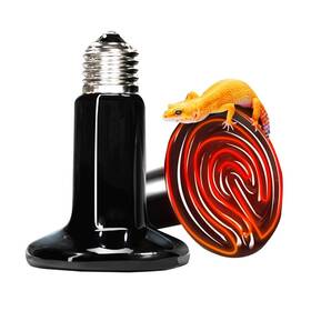 Lucky Farm 767421748774 Reptile Heating Lamp Bulb 2pcs Amphibian Ceramic Infrared Heat Emitter W
