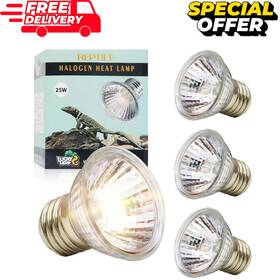 Lucky Herp 445050220214 4 Pack 25w Uva Uvb Reptile Light Bulbs Heat Lamp For Reptiles