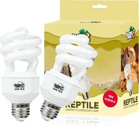 Lucky Herp 726084494756 2 Pack Uva Uvb Reptile Light 15w 10.0 Bulb For Desert Reptiles