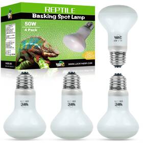 Fbsl50wus4p Lucky Herp 4-pack 50w Reptile Heat Bulbs Basking Lamp For Turtles Lizards Uva Uvb Light