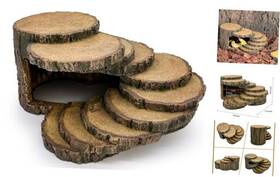 Treecave02 Lucosiu Reptile Hide Bearded Dragon Tank Accessories Snake Hideouts Stump Large