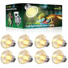 Lustaled 056776402888 8pack Heat Lamp Bulbs 50w Reptile Bulb Uva Uvb Light E26