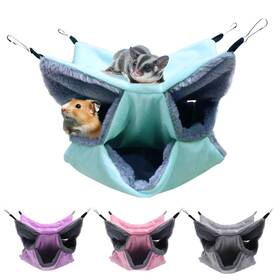 Lyart 614161501117 Sugar Glider Pouch Hammock Bed Bedding Cage Accessories Toys Fo