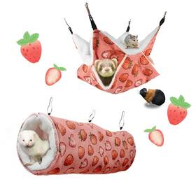 Hammock-12 Lyart Guinea Pig Rat Ferret Hammock And Warm Bed Small Pet Hideout Tunnel Cave Hang
