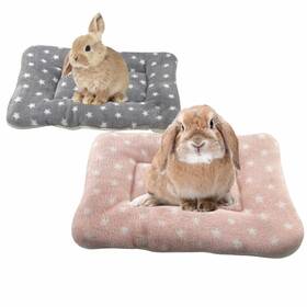 Ms-2107072004 Manshu Small Animal Plush Bed Bunny For Squirrel Hedgehog Pink And Gr