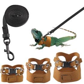 Dy1676-ly Maxqzin 3 Pack Bearded Dragon Harness And Leash Adjustable Set Wit