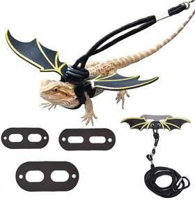 Mbvbn 791291804896 Adjustable Lizard Leash Bearded Dragon Harness Cool Leather Wings Safety Walk